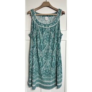 Kate Hill Dress‎ 18W Sleeveless Green White